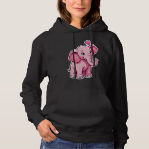 Niedlicher rosa Babyelefon mit Liebe Hoodie