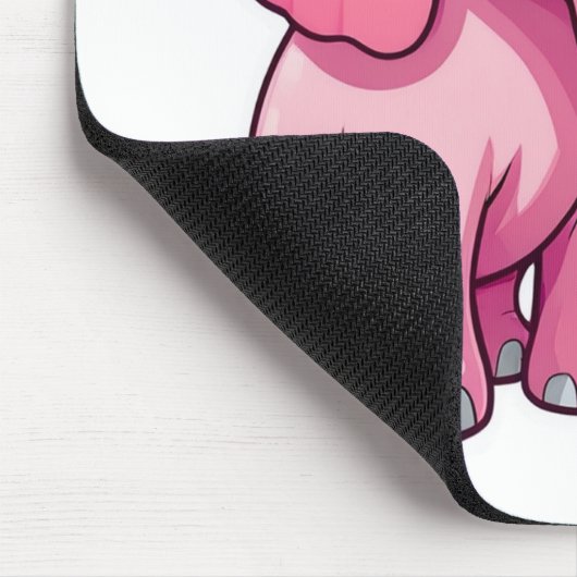 Niedlicher rosa Babyelefon mit Liebe Mousepad (Ecke)