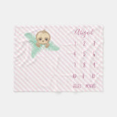 Niedlicher rosa Babysloth-Baby-Meilenstein Fleecedecke (Vorderseite (Horizontal))