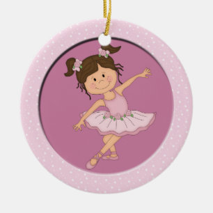 Niedlicher rosa Ballett-Stern der Ballerina-2 Keramikornament