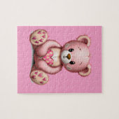Niedlicher rosa Bär Puzzle (Horizontal)