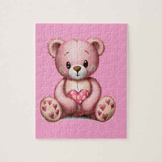 Niedlicher rosa Bär Puzzle (Vertikal)