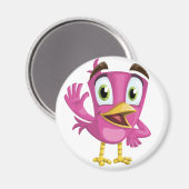 Niedlicher Rosa-Bird-Cartoon Magnet (Vorderseite/Rückseite)