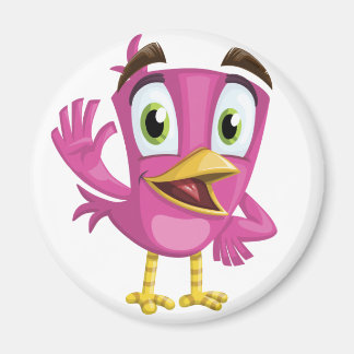 Niedlicher Rosa-Bird-Cartoon Magnet