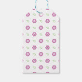 Niedlicher rosa Blumenbecher Geschenkanhänger (Vorderseite)