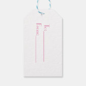Niedlicher rosa Blumenbecher Geschenkanhänger (Rückseite)