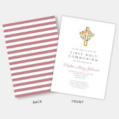 Niedlicher Rosa Blumenkranz Erste Kommune Einladung