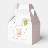Niedlicher Rosa Blush Bärenballon jedes Alter Gebu Geschenkschachtel (Rückseite)