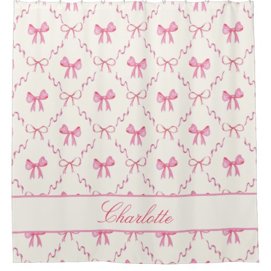 Niedlicher rosa Bogen Duschvorhang (Vorderseite)