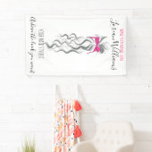 Niedlicher rosa Bow Graue und weiße Braiderhaare Banner (Insitu)