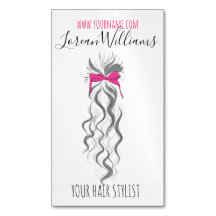 Niedlicher rosa Bow Graue und weiße Braiderhaare