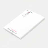 Niedlicher rosa Bow Graue und weiße Braiderhaare Post-it Klebezettel (angewinkelt)