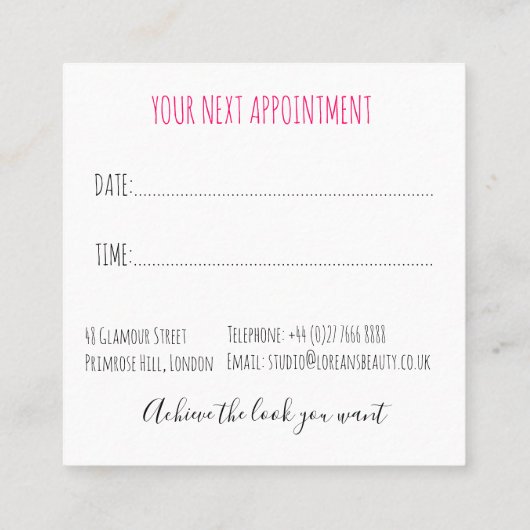 Niedlicher rosa Bow Graue und weiße Braiderhaare Terminkarte (Rückseite)