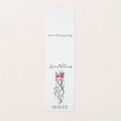 Niedlicher rosa Bow Graue und weiße Braiderhaare Visitenkarten (Außenseite Aufgefaltet)