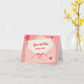 Niedlicher, rosa Brief Karte (Gelbe Blume)