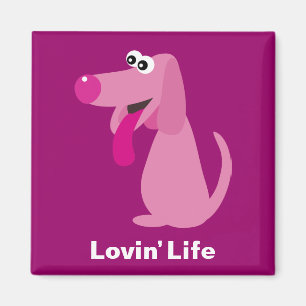 Niedlicher rosa CartoonhundLovin Lebenmagnet Magnet