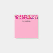 Niedlicher rosa Crayons Lehrer Von der Schreibtisc Post-it Klebezettel (Vorderseite)