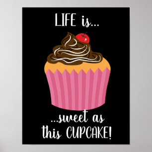 Niedlicher rosa Cupcake-Lebenslauf Poster