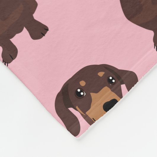 Niedlicher rosa Dackel-Decke Weiner Wurst-Hund Fleecedecke (Ecke)