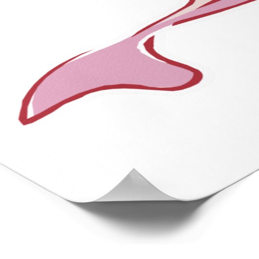 niedlicher Rosa-Delphin Poster (Ecke)