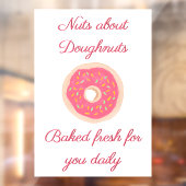 Niedlicher Rosa Donut mit Sprinklen Doughnut Shop Fensteraufkleber (Blatt 2)