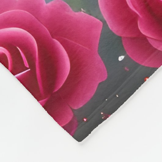 Niedlicher rosa Drache mit rosa Blume Fleecedecke (Ecke)