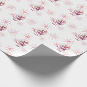 Niedlicher Rosa Dragon Winterschnee Globe Schneefl Geschenkpapier (Ecke)