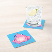 Niedlicher Rosa Einhornfrosch Rechteckiger Pappuntersetzer (Vor Ort)