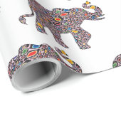 Niedlicher rosa Elefant in einer psychedelischen G Geschenkpapier (Rolleneckpunkt)