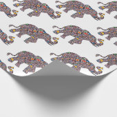 Niedlicher rosa Elefant in einer psychedelischen G Geschenkpapier (Ecke)