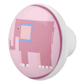 Niedlicher rosa Elefant Keramikknauf (Rechts)