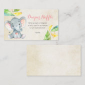 Niedlicher rosa Elefant - Windeldrehkarte Begleitkarte (Vorne/Hinten)