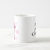 Niedlicher Rosa Elf mit Kaffee oder Kakaowein Kaffeetasse (Mittel)