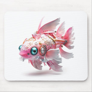 Niedlicher Rosa-Fisch-Roboter Mousepad