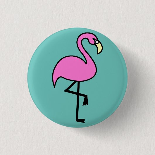 Niedlicher rosa Flamingo-Abzeichen-Button-Knopf Button (Vorderseite)