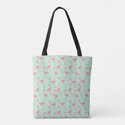 Niedlicher rosa Flamingo, der Monogramm des Tasche (Rückseite)