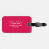 Niedlicher Rosa Flamingo-Foto individuelle Name Gepäckanhänger (Rückseite horizontal)