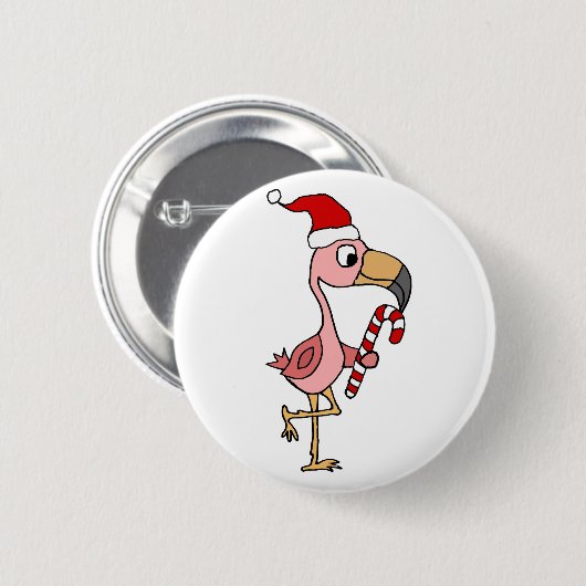 Niedlicher rosa Flamingo in der Button (Vorne & Hinten)