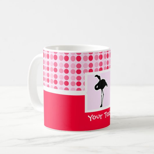 Niedlicher rosa Flamingo Kaffeetasse (Vorderseite Links)