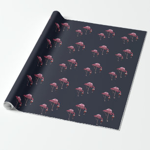 Niedlicher rosa Flamingo-Muster-Weintrinker Geschenkpapier