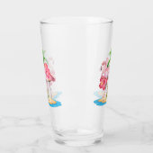 niedlicher rosa Flamingo-Strand Glas (Links)