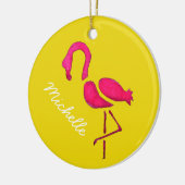 Niedlicher Rosa Flamingo-Vogel Keramik Ornament (Links)