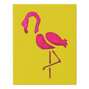 Niedlicher Rosa Flamingo-Vogel Künstlicher Leinwanddruck