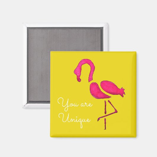 Niedlicher Rosa Flamingo-Vogel Magnet (Vorderseite/Rückseite)