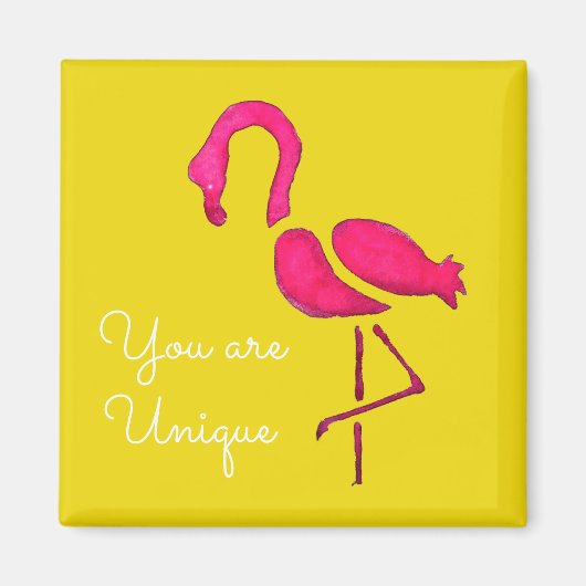 Niedlicher Rosa Flamingo-Vogel Magnet (Vorne)