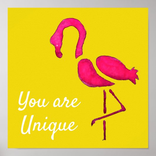 Niedlicher Rosa Flamingo-Vogel Poster (Vorne)