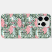 Niedlicher Rosa Flamingos Palmblättrige Frische Pa Case-Mate iPhone Hülle (Rückseite (Horizontal))