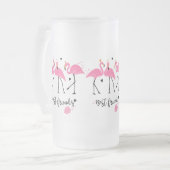 Niedlicher rosa Flamingos Prämien-Vektor Mattglas Bierglas (Vorderseite Links)