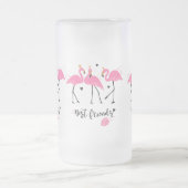 Niedlicher rosa Flamingos Prämien-Vektor Mattglas Bierglas (Mittel)