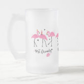 Niedlicher rosa Flamingos Prämien-Vektor Mattglas Bierglas (Links)